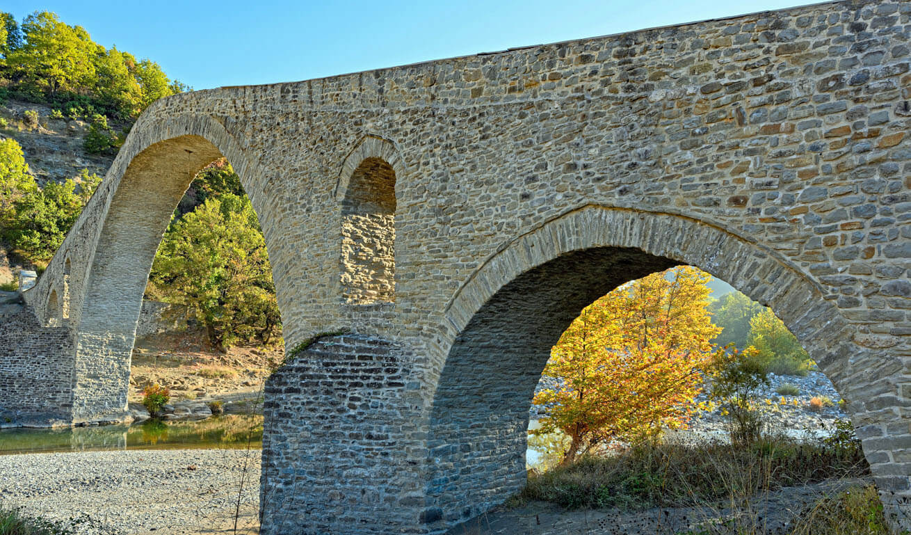 Impressive stone-built bridge in Grevena
