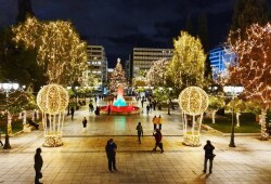 Christmas décor Syntagma square in Athens Greece 