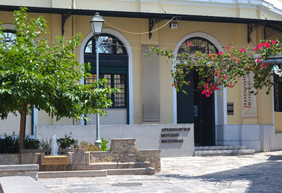 Άποψη από το εξωτερικό του μουσείου, με τον κήπο του και τα δένδρα του